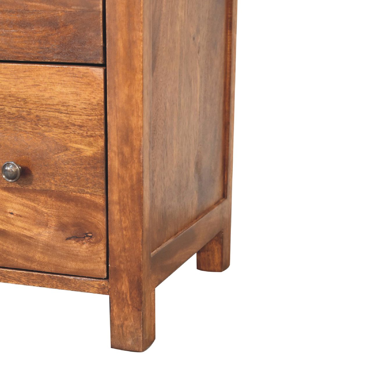 Solid Mango Wood Chestnut Finished 3 Drawer Aspen Chest - Image 7