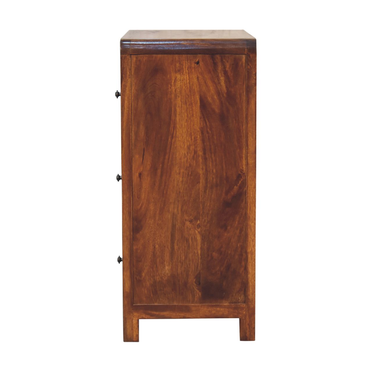 Solid Mango Wood Chestnut Finished 3 Drawer Aspen Chest - Image 8