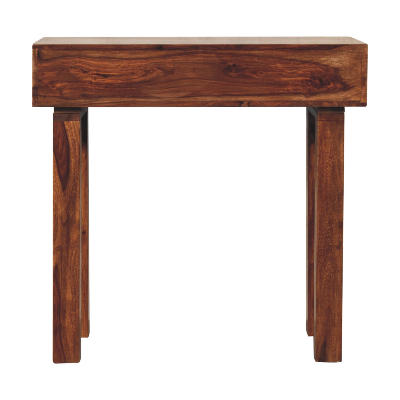 Solid Mango Wood Chestnut Finished 2 Drawer Tula Console Table - Image 10