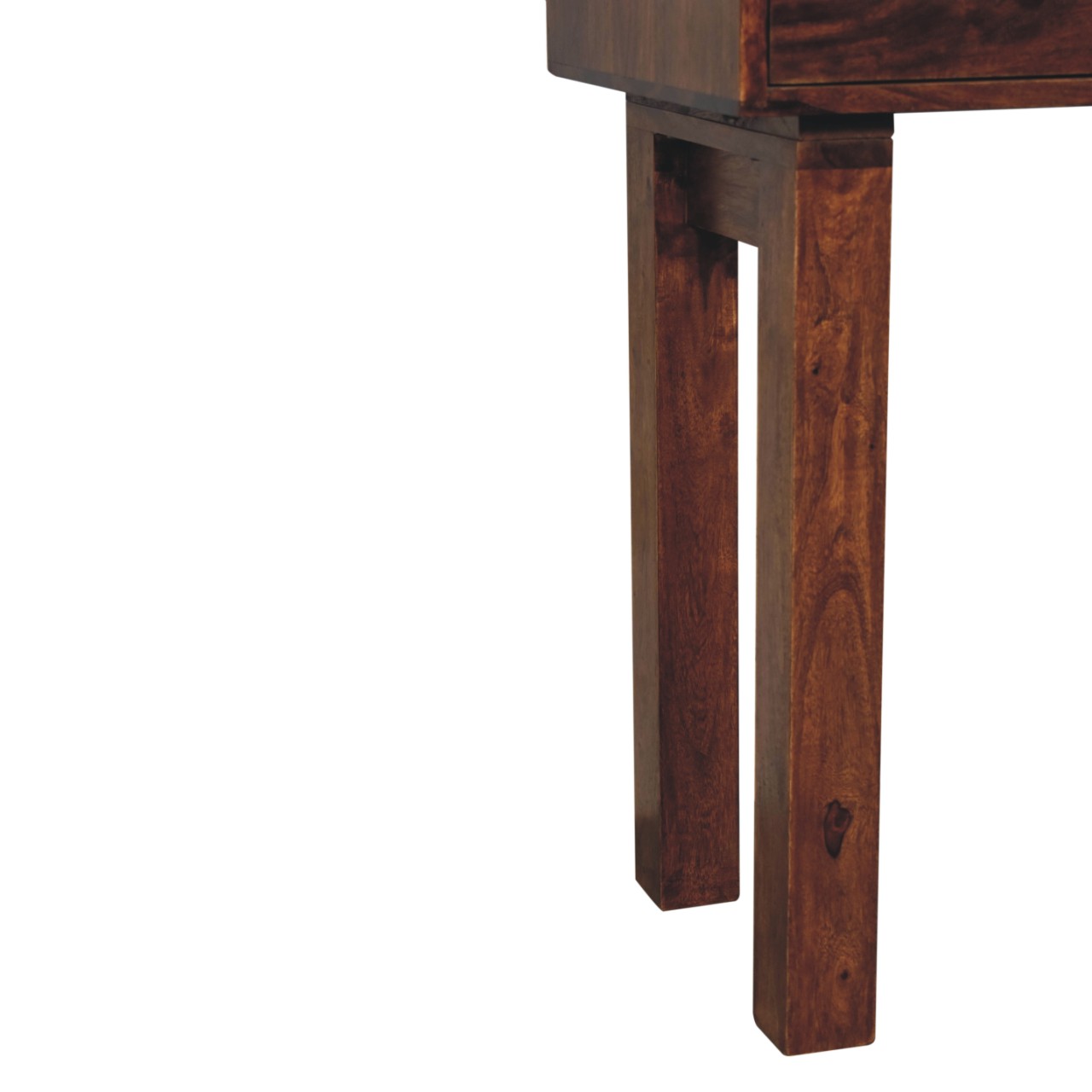 Solid Mango Wood Chestnut Finished 2 Drawer Tula Console Table - Image 8