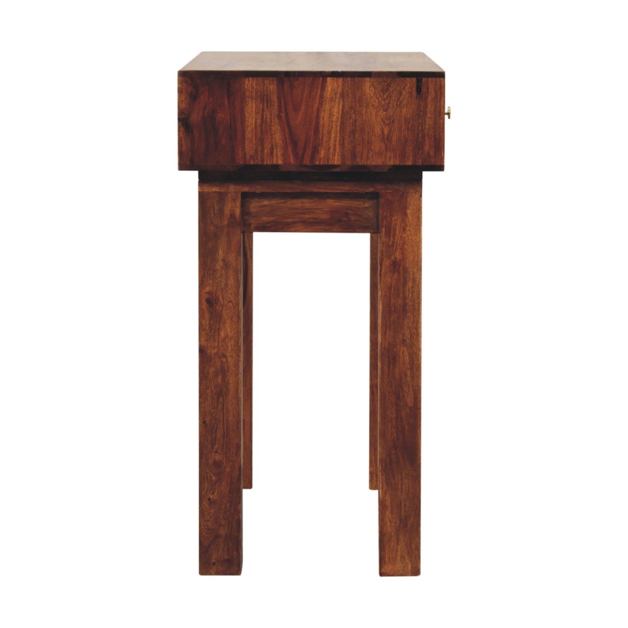 Solid Mango Wood Chestnut Finished 2 Drawer Tula Console Table - Image 9