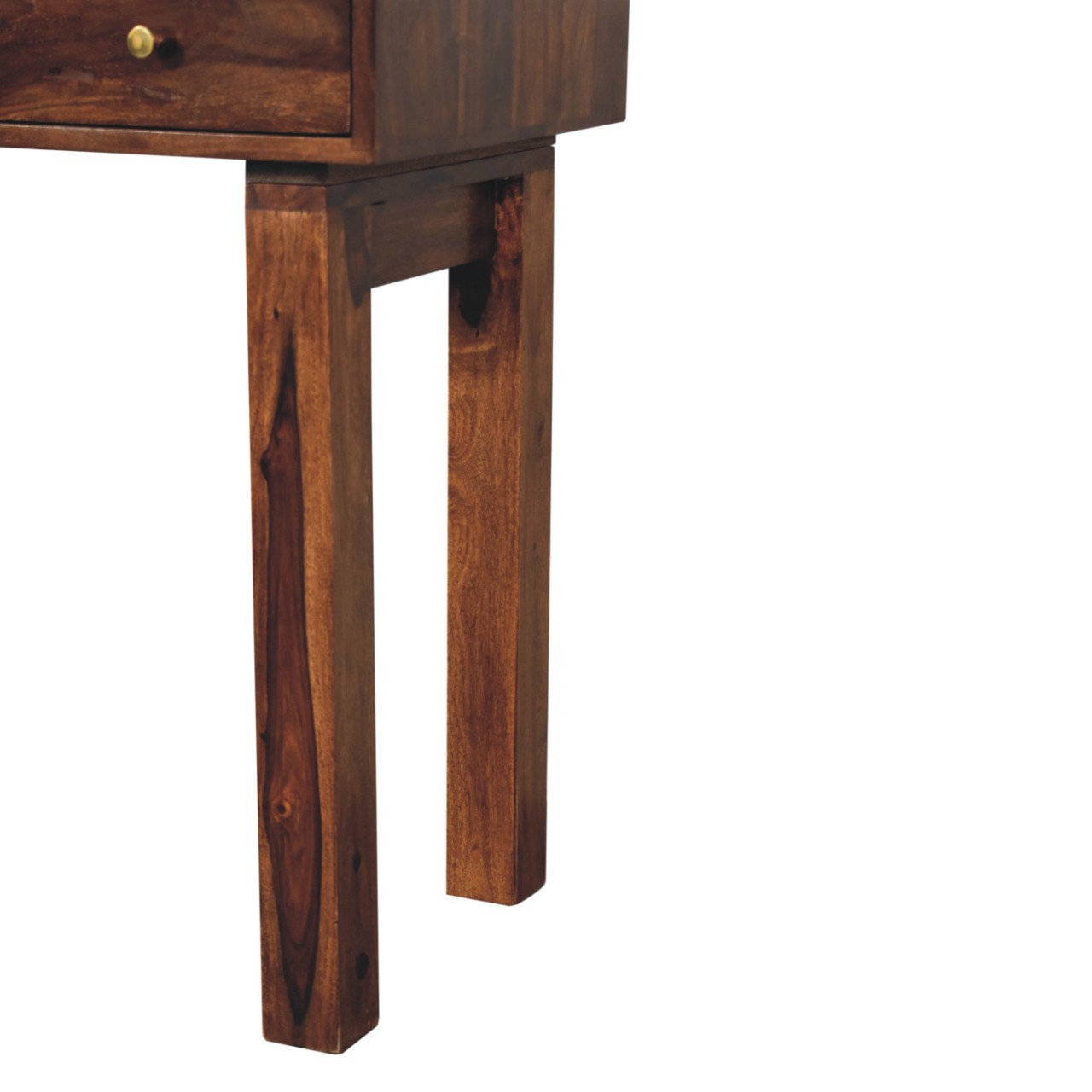 Solid Sheesham Wood Chestnut Finished 1 Drawer Tula Writing Desk - Image 8