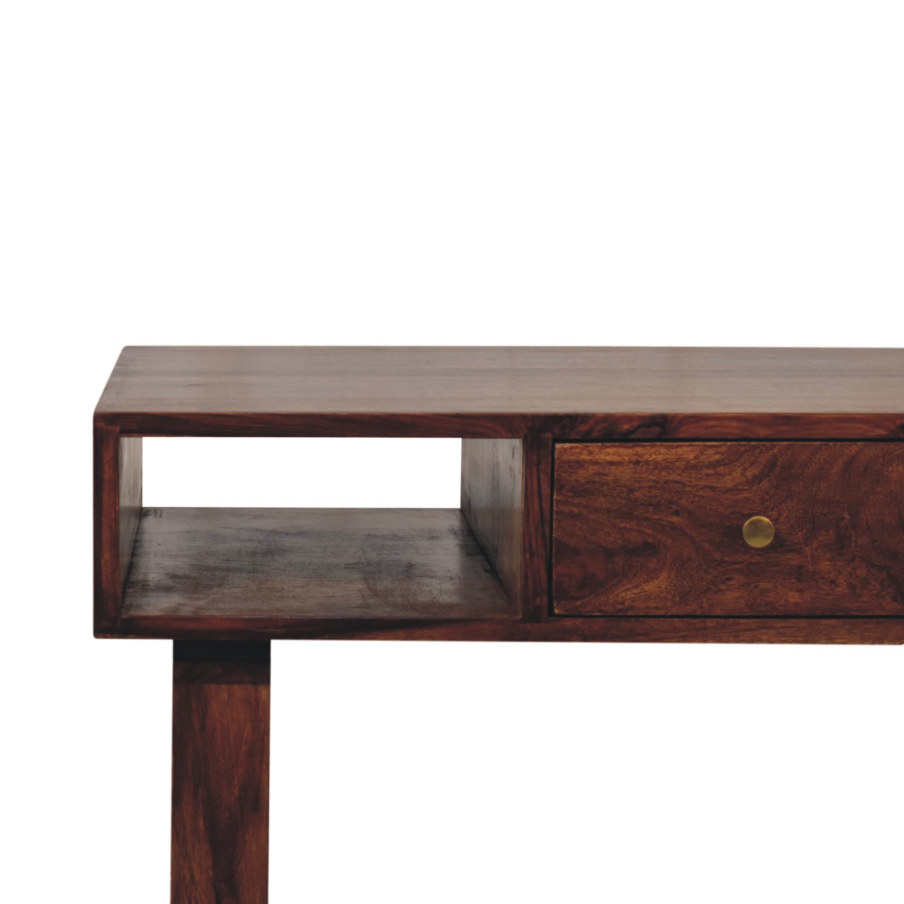 Solid Sheesham Wood Chestnut Finished 2 Drawer Tula Coffee Table - Image 4