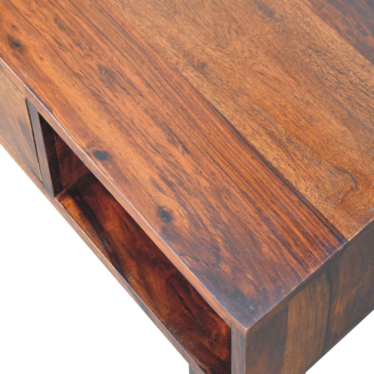 Solid Sheesham Wood Chestnut Finished 2 Drawer Tula Coffee Table - Image 5