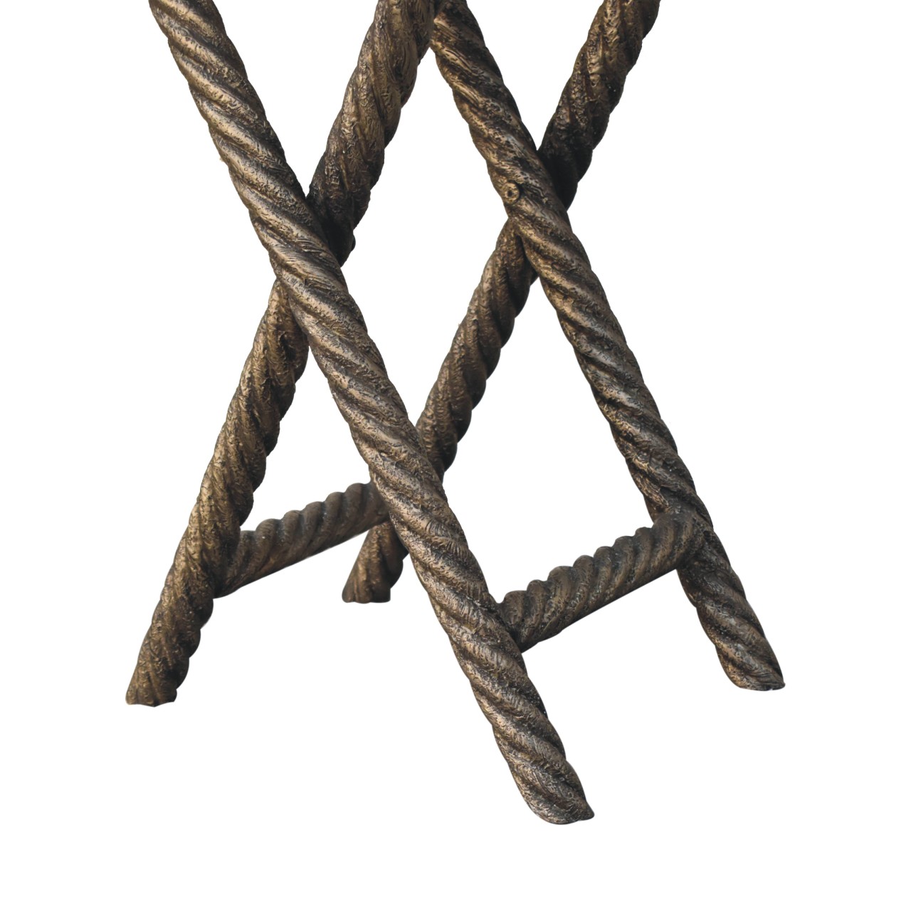 Solid Mango Wood Metallic Rope Finish Side Table - Image 7