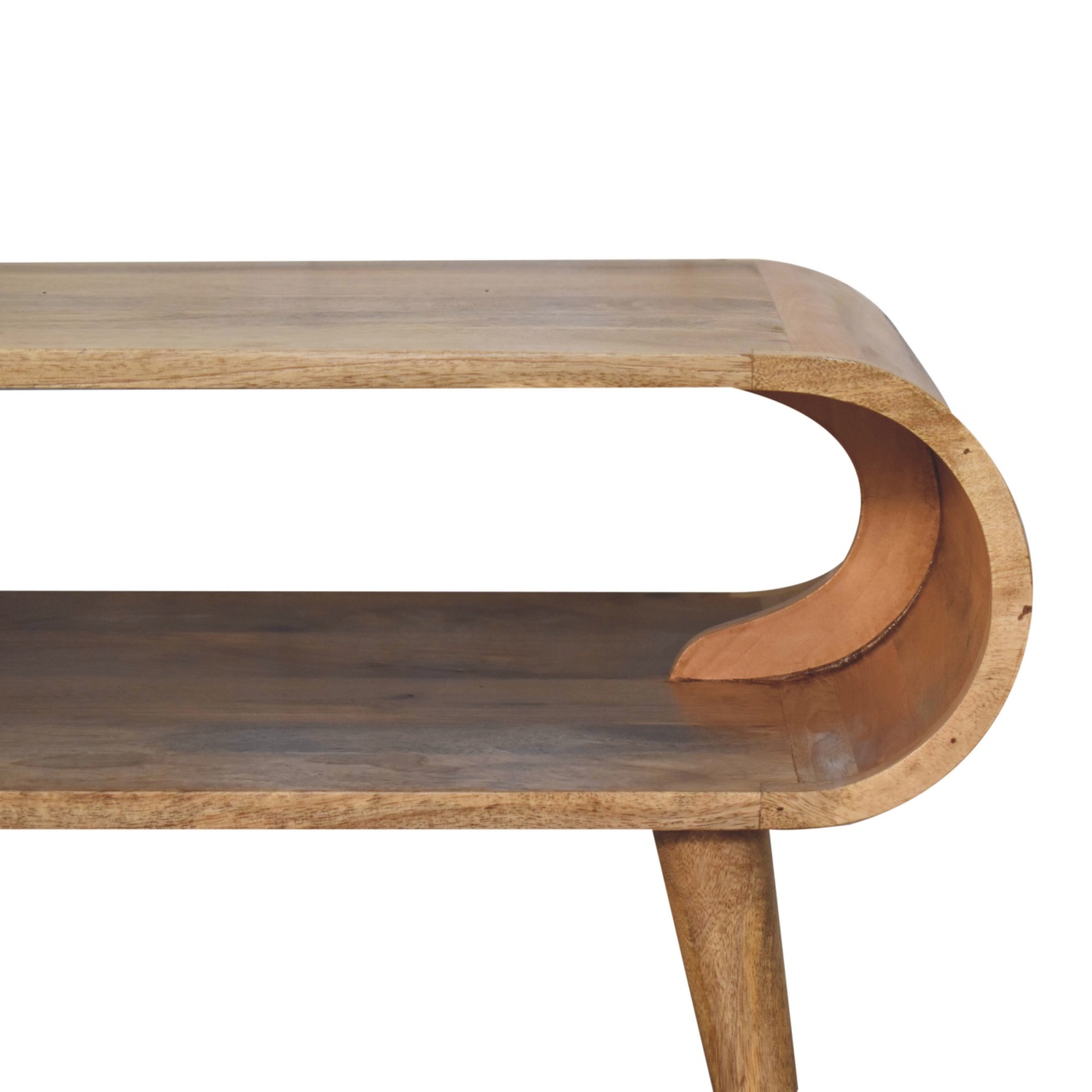 Solid Mango Wood Open Oak Finished Coffee Table - Image 4