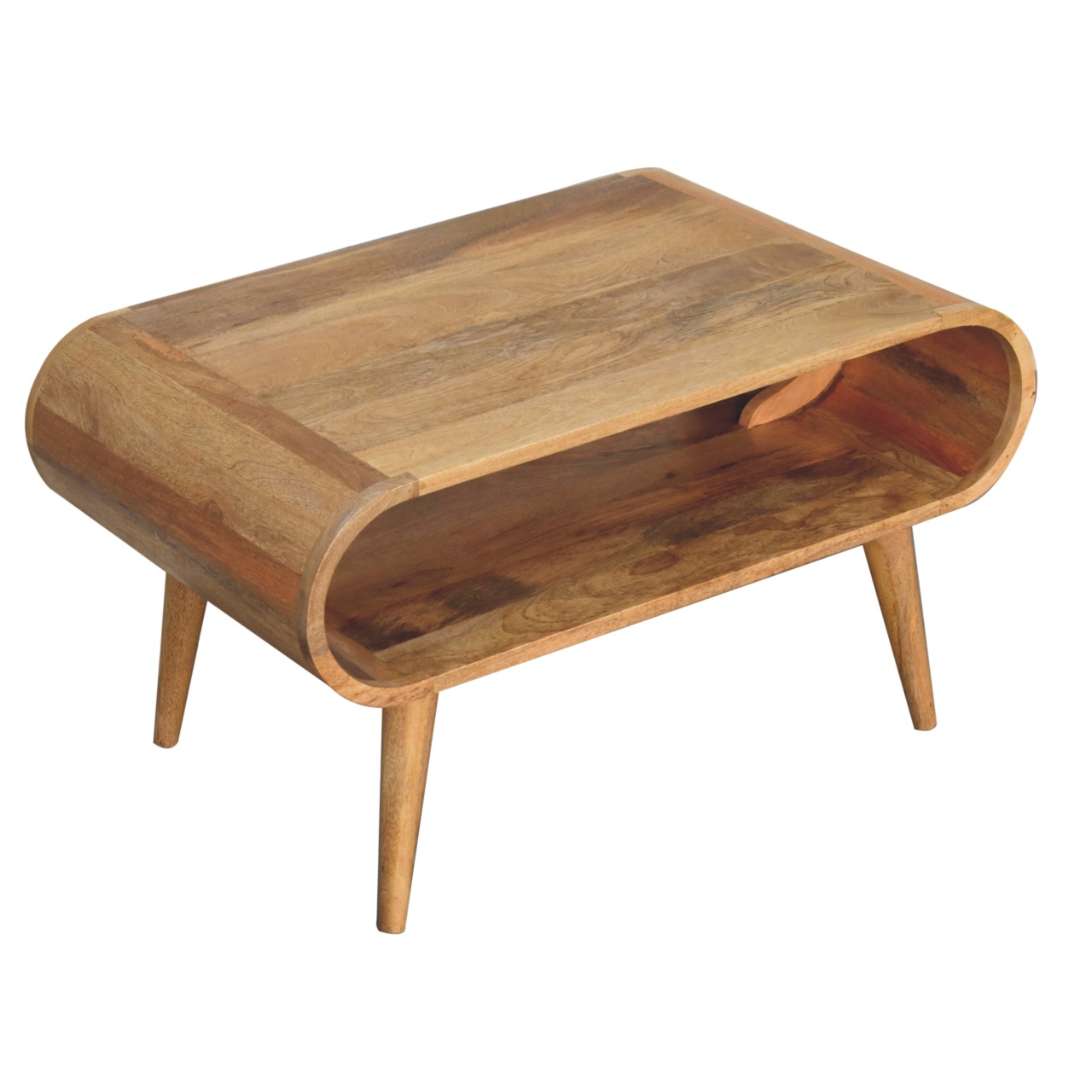 Solid Mango Wood Open Oak Finished Coffee Table - Image 6