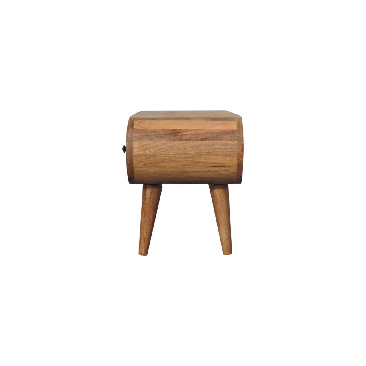 Solid Mango Wood Oak Finished 2 Drawer Circular TV Unit - Image 8