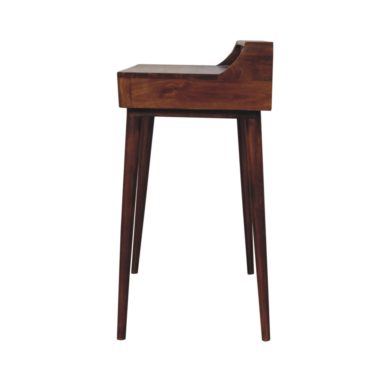 Solid Mango Wood Chestnut Finished 2 Drawer Gallery Back Console Table - Image 8