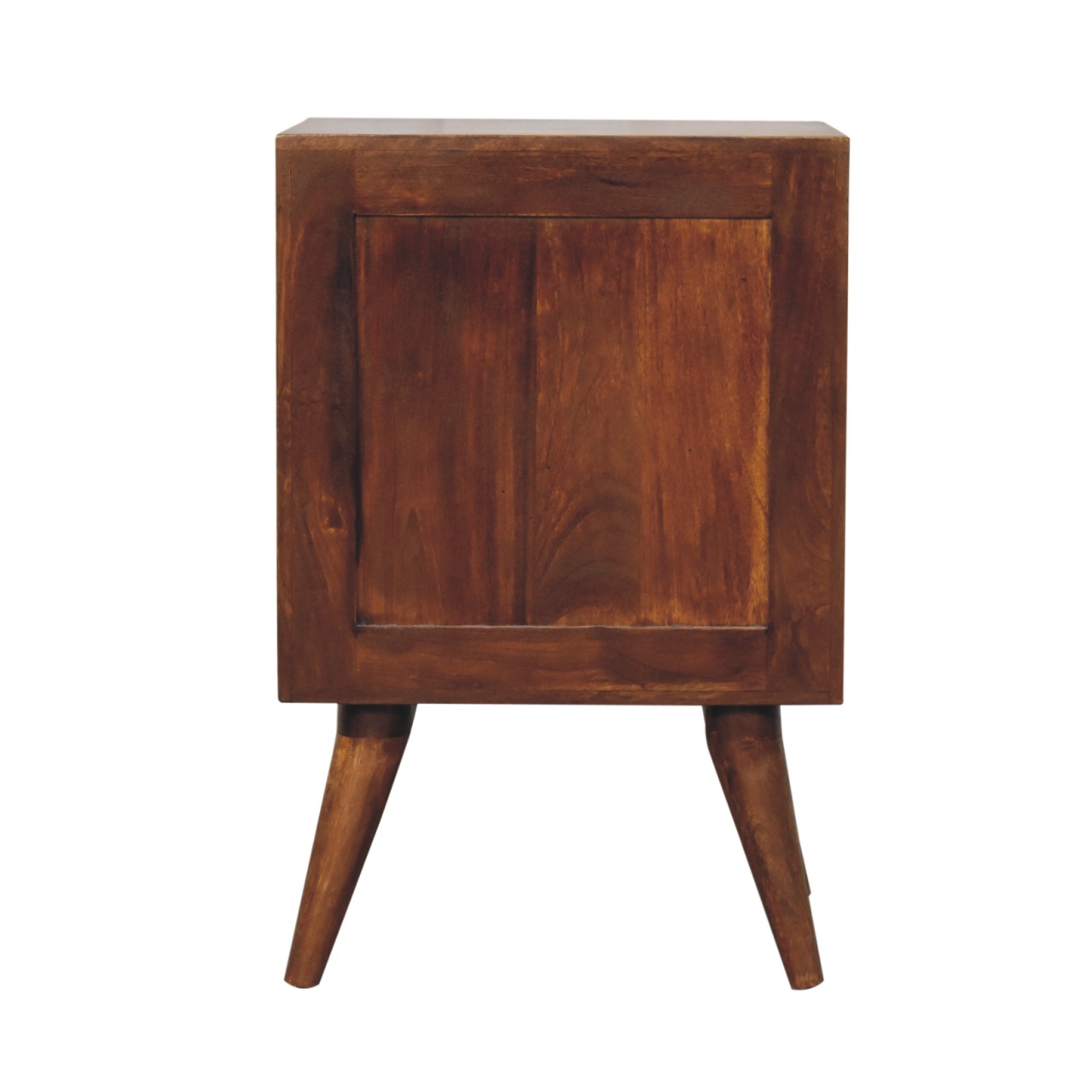 Solid Mango Wood Chestnut Finished 2 Drawer Quad Pattern Bedside - Image 9