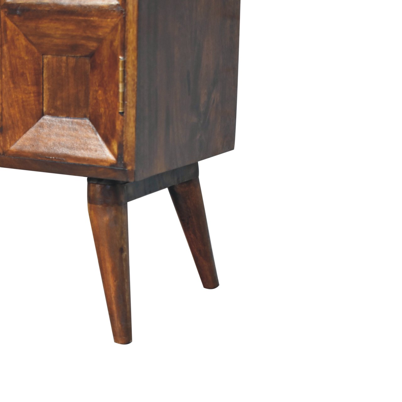 Solid Mango Wood Solid Chestnut Finished 2 Drawer Quad Pattern Cupboard - Image 7