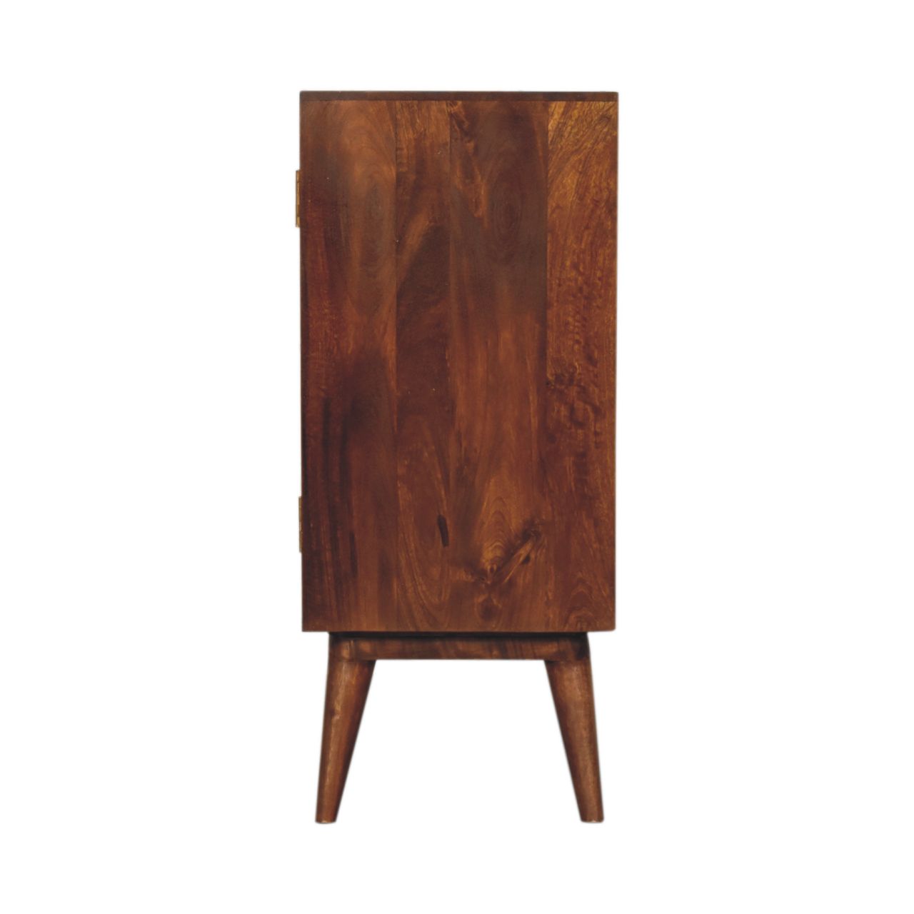 Solid Mango Wood Solid Chestnut Finished 2 Drawer Quad Pattern Cupboard - Image 8