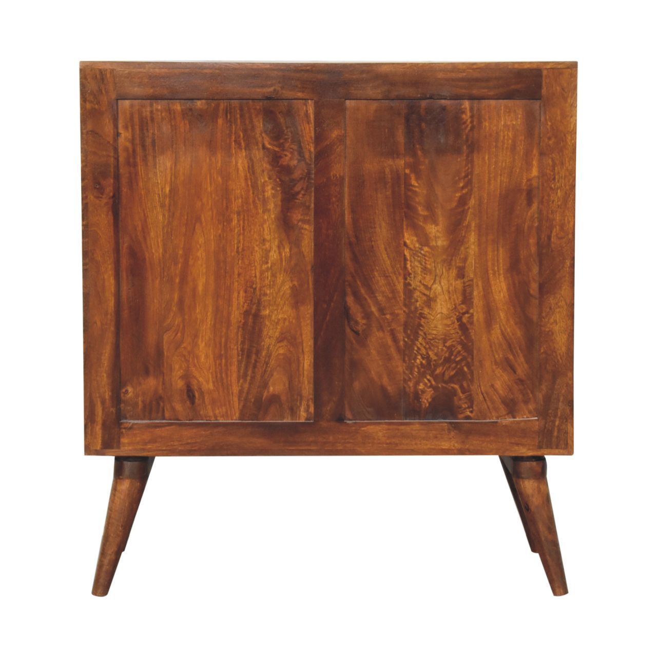 Solid Mango Wood Solid Chestnut Finished 2 Drawer Quad Pattern Cupboard - Image 9