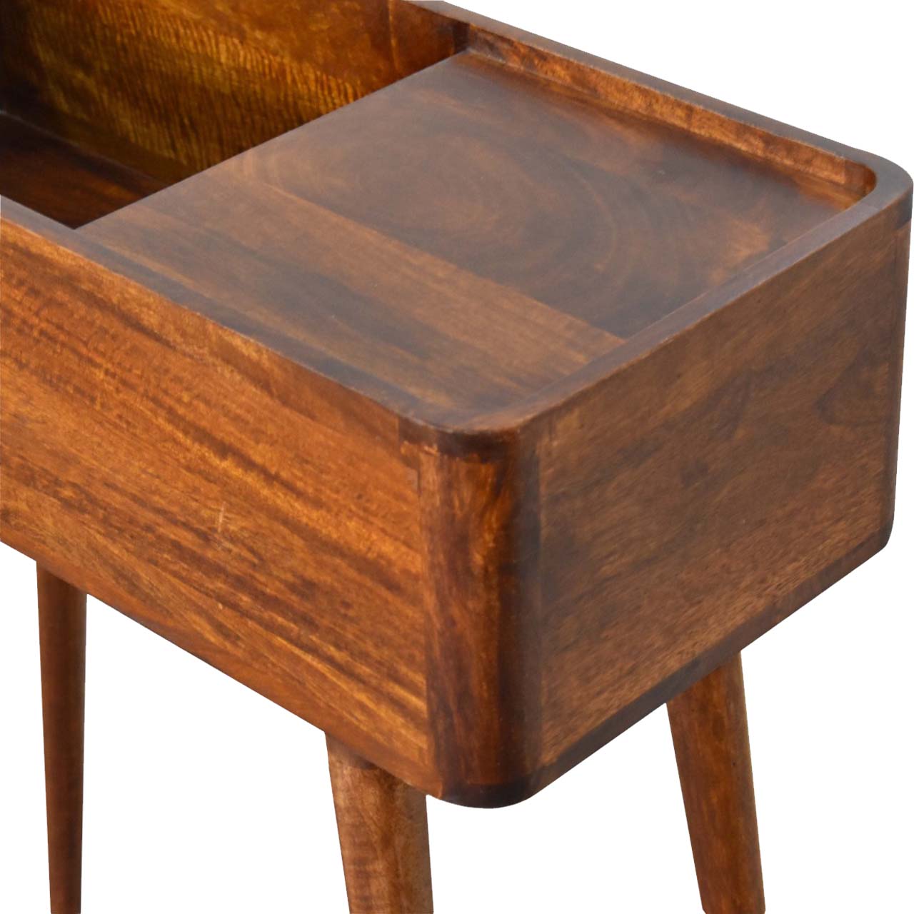 Solid Mango Wood Chestnut Finished Open-top Console Table - Image 6