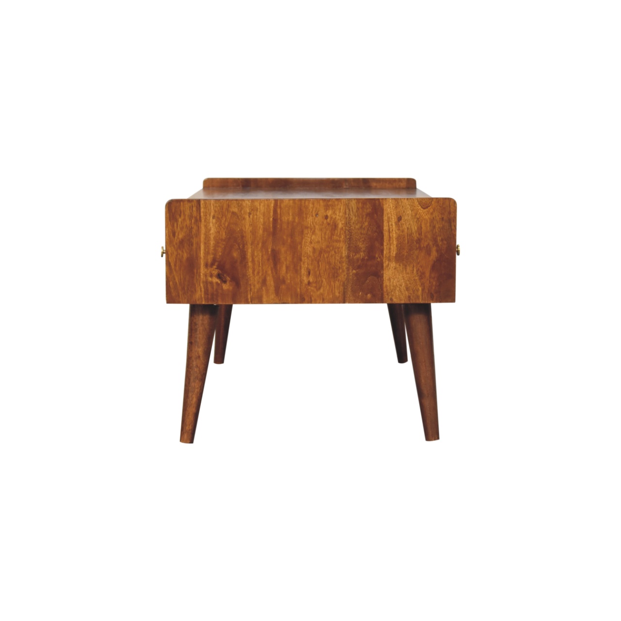 Solid Mango Wood Chestnut Finished 2 Drawer Elevated Coffee Table - Image 8