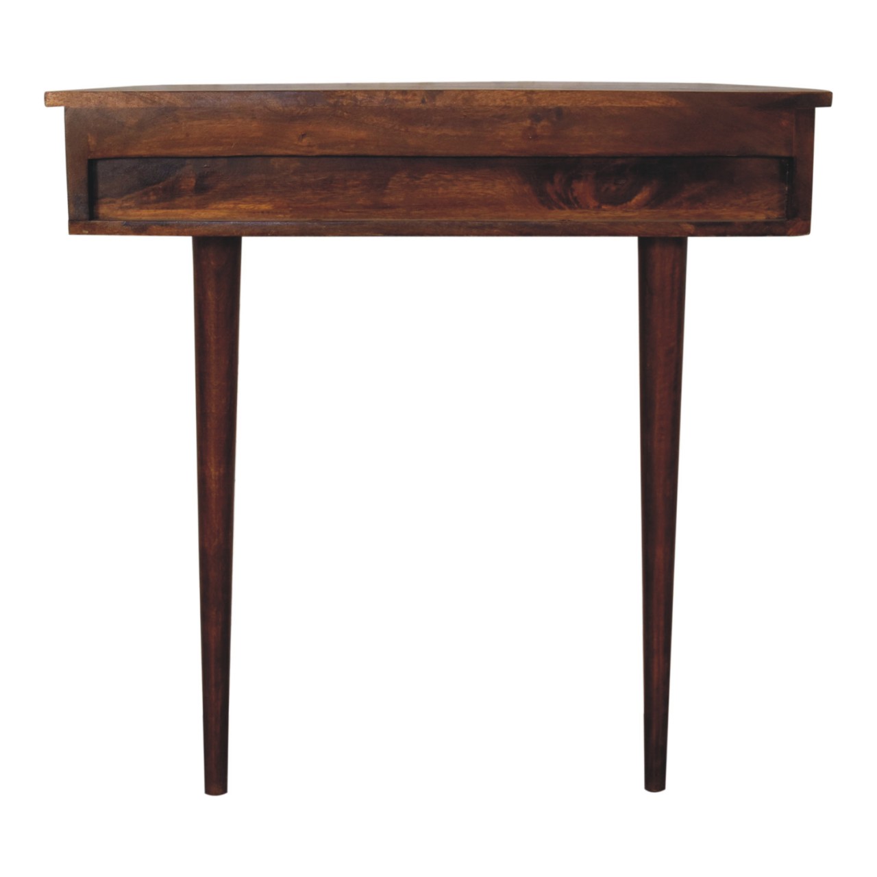 Solid Mango Wood Chestnut Finished 1 Drawer Backless Mounted Console - Image 10