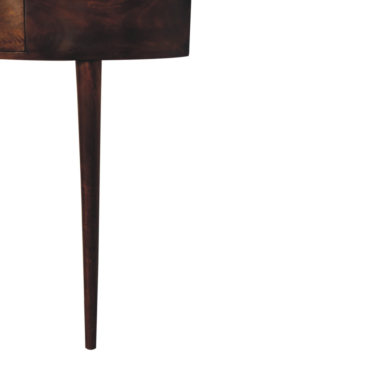 Solid Mango Wood Chestnut Finished 1 Drawer Backless Mounted Console - Image 8