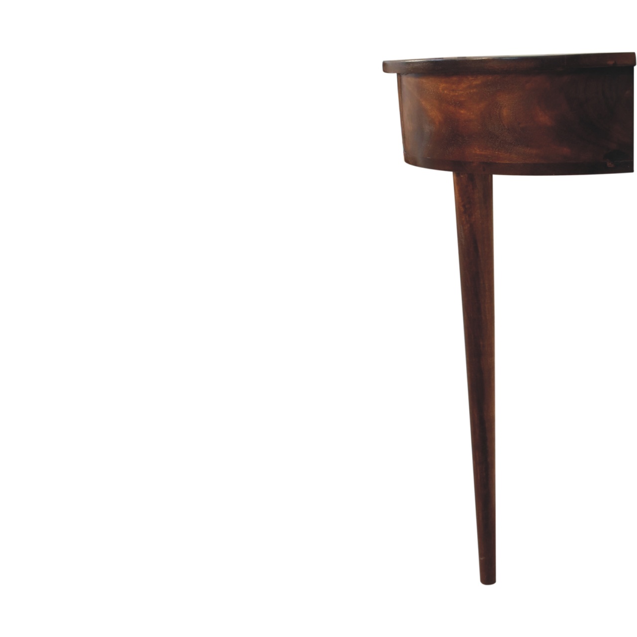Solid Mango Wood Chestnut Finished 1 Drawer Backless Mounted Console - Image 9