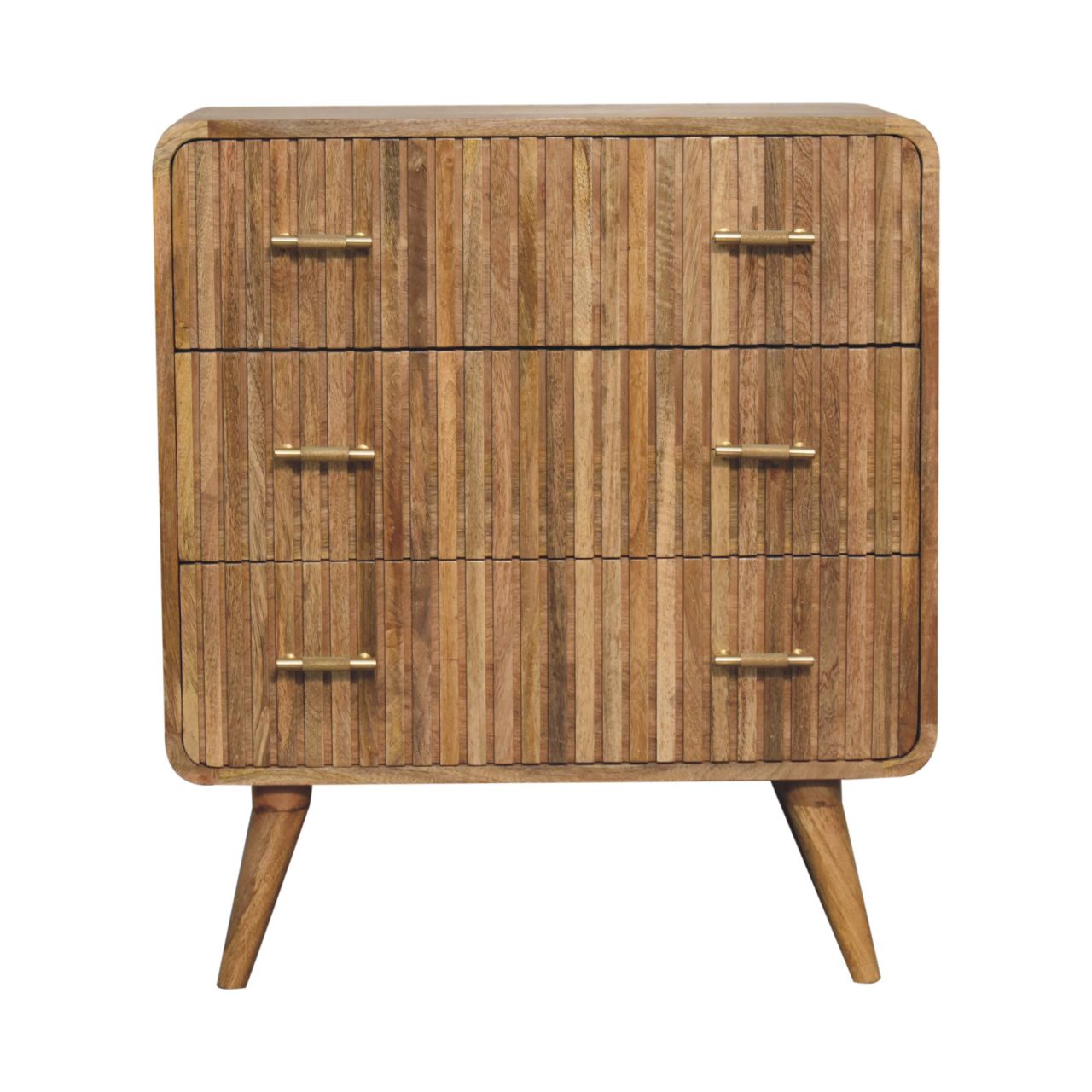 Solid Mango Wood T-bar Ridged Chest
