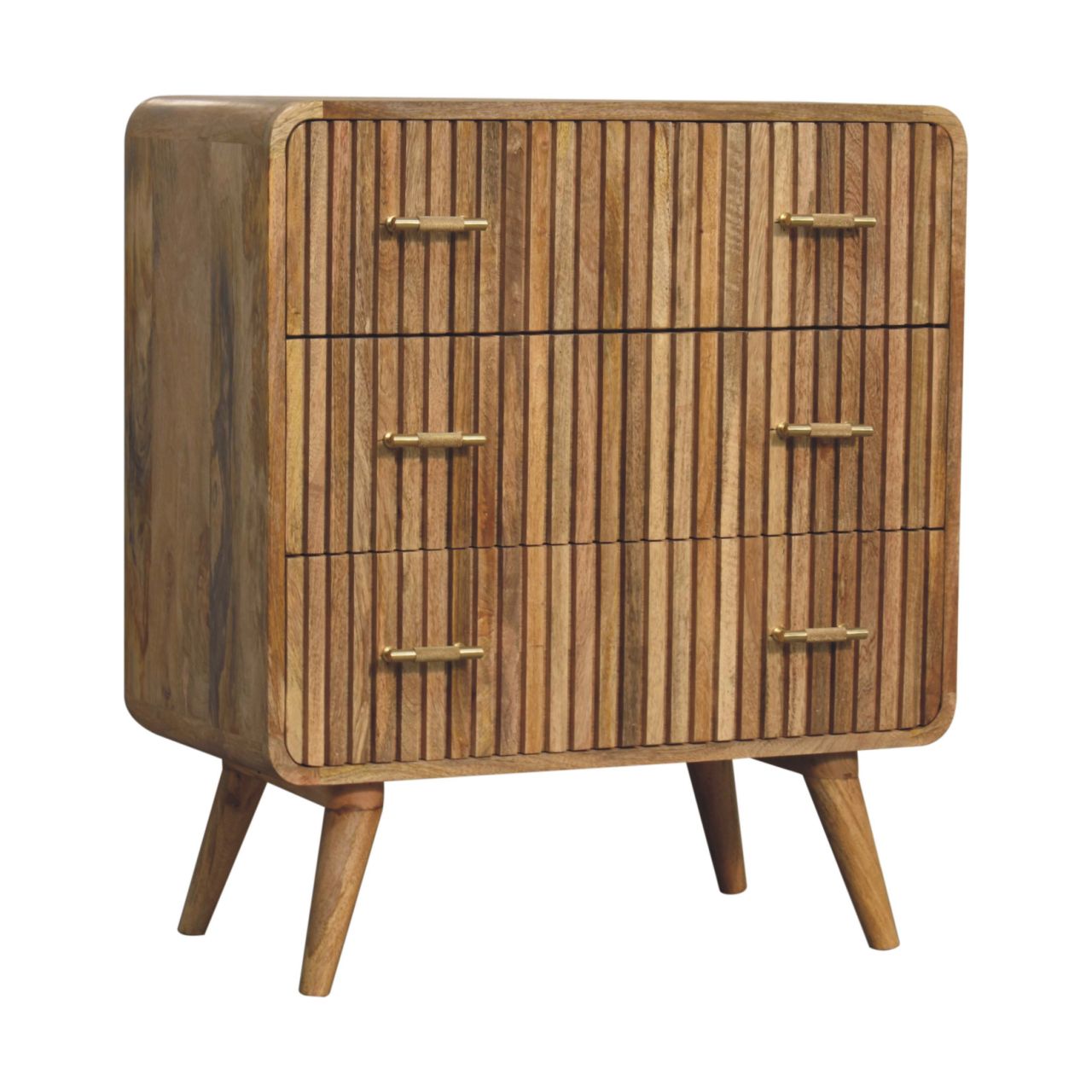 Solid Mango Wood T-bar Ridged Chest - Image 3