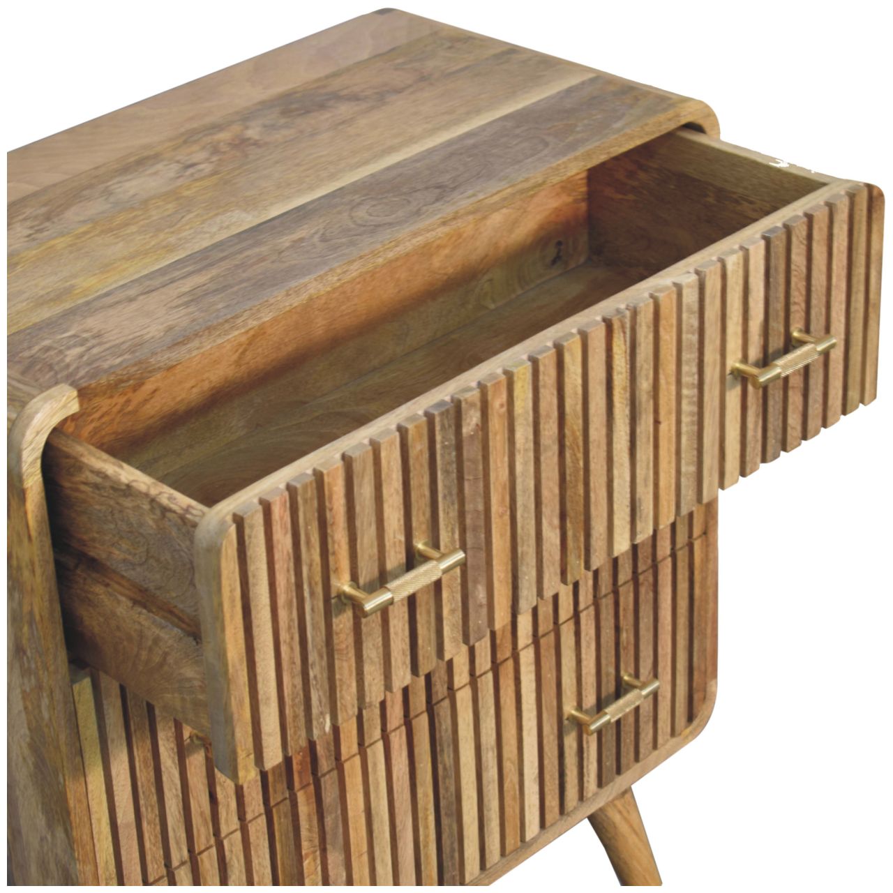 Solid Mango Wood T-bar Ridged Chest - Image 5