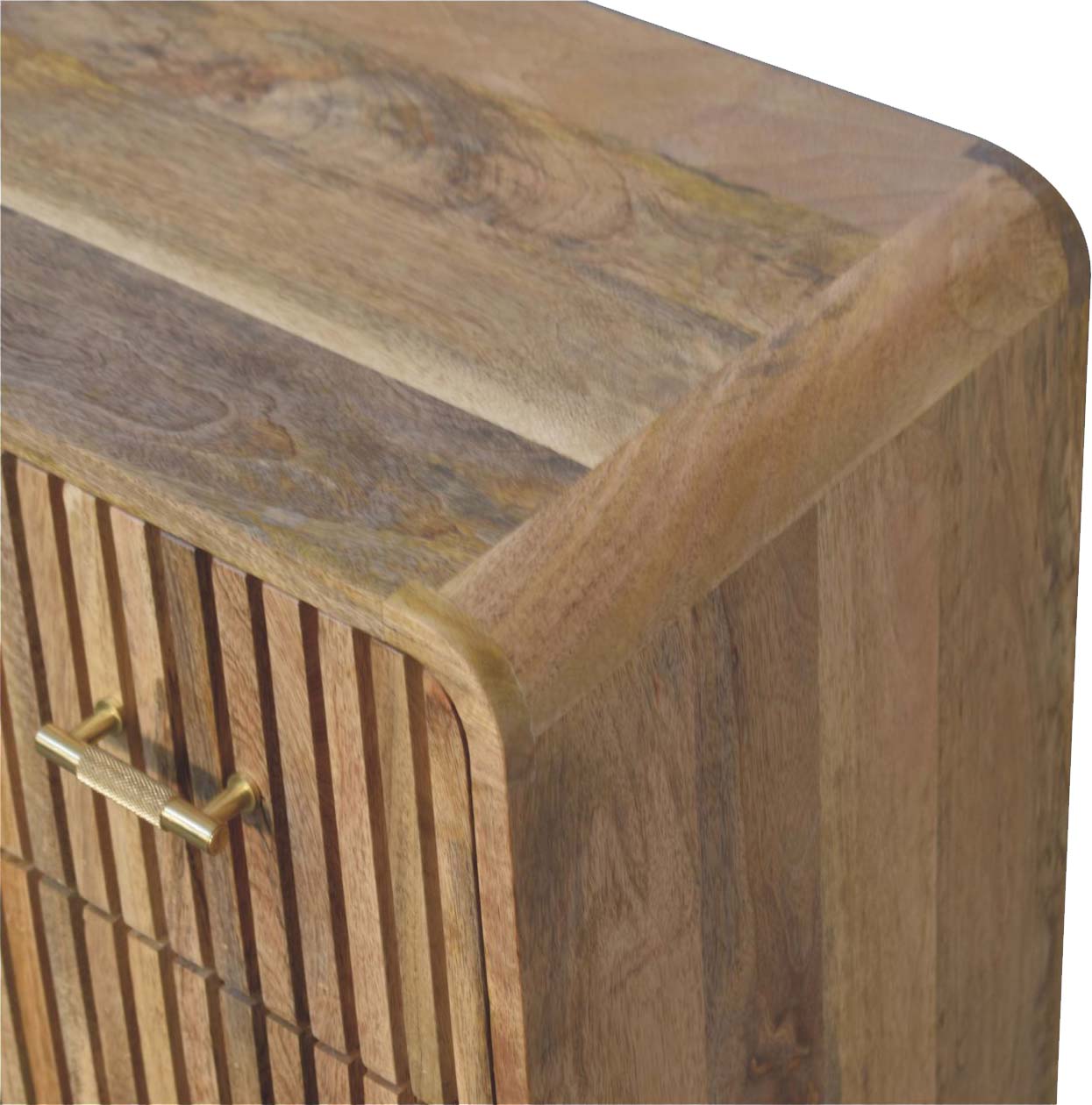 Solid Mango Wood T-bar Ridged Chest - Image 6