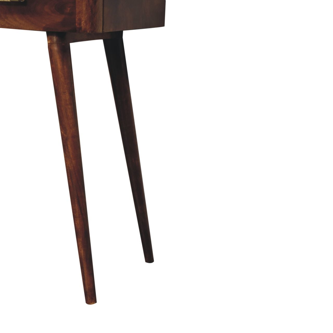 Solid Mango Wood Chestnut Finished 2 Drawer T-Bar Console Table - Image 7