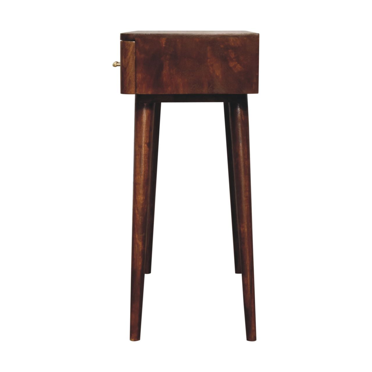 Solid Mango Wood Chestnut Finished 2 Drawer T-Bar Console Table - Image 8