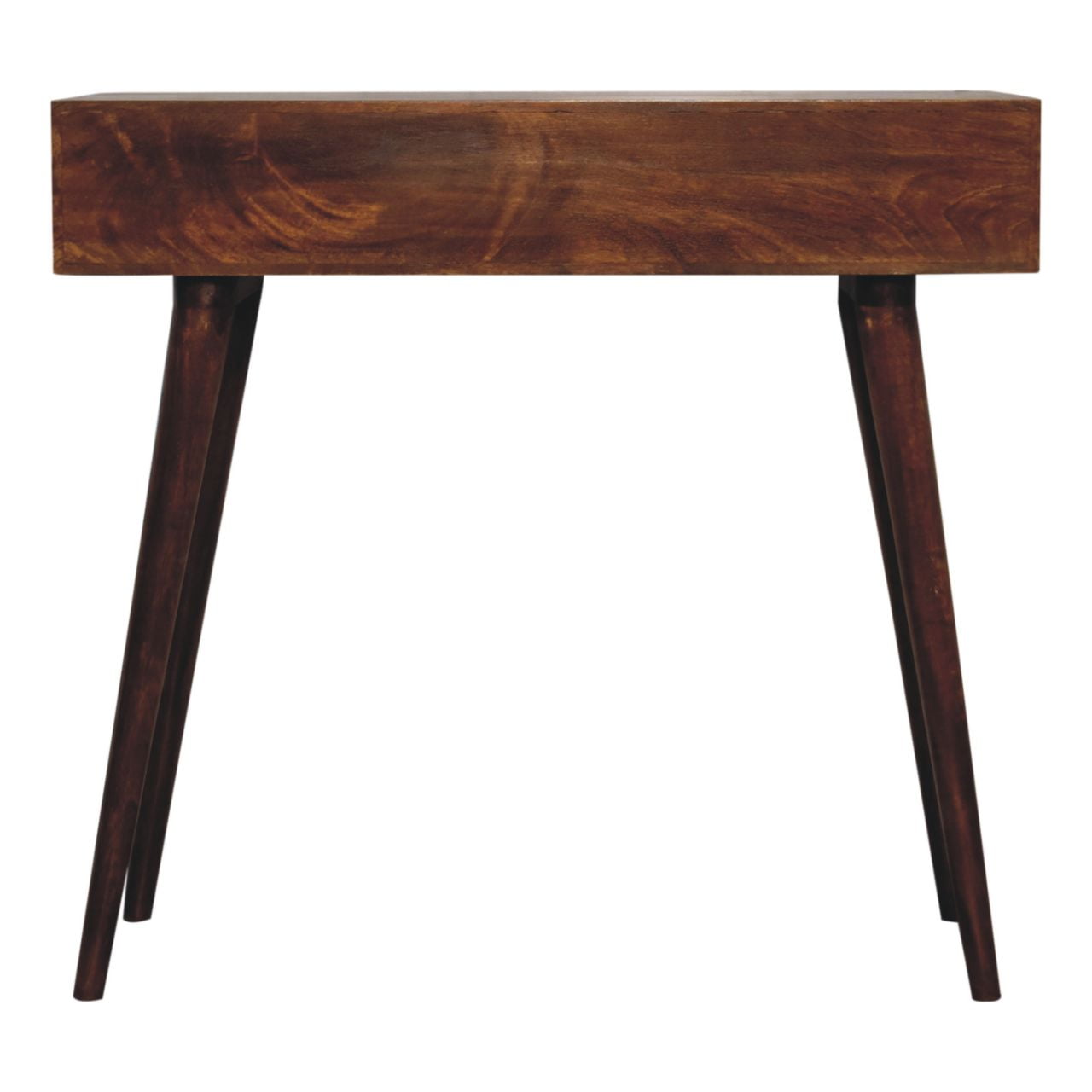 Solid Mango Wood Chestnut Finished 2 Drawer T-Bar Console Table - Image 9