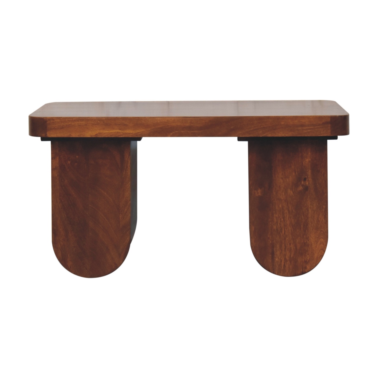Solid Mango Wood Chestnut Finished Chunky Coffee Table - Image 7