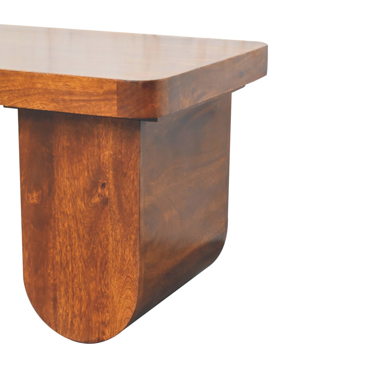Solid Mango Wood Chestnut Finished Chunky Coffee Table - Image 6