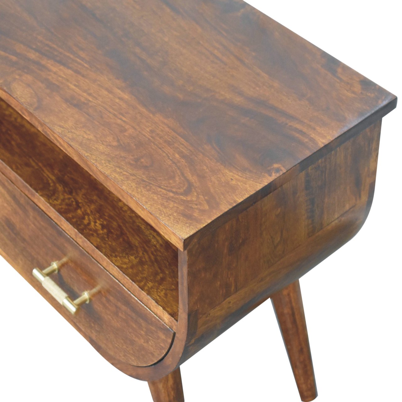 Solid Mango Wood Solid Chestnut Finished 2 Drawer Media Unit - Image 5