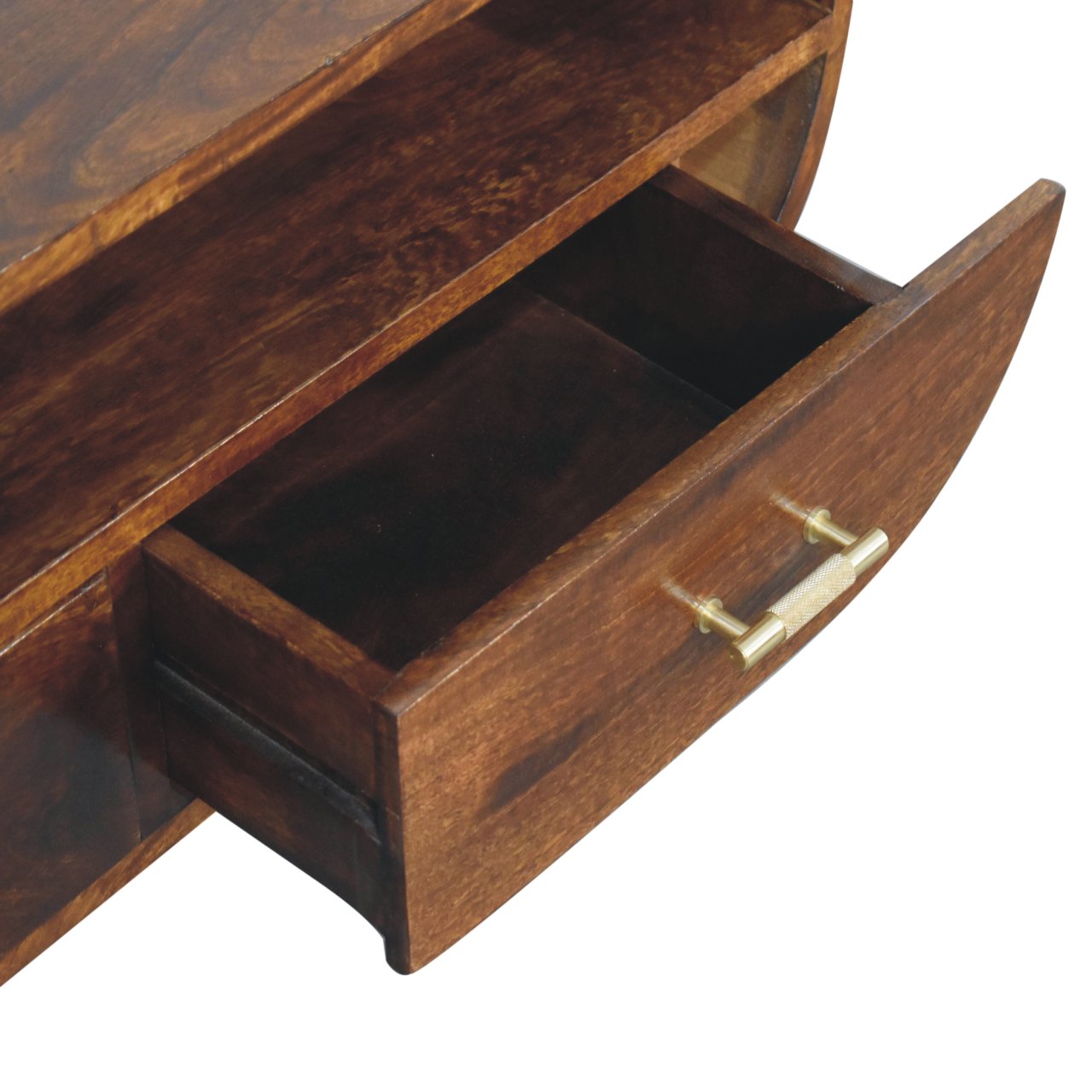 Solid Mango Wood Solid Chestnut Finished 2 Drawer Media Unit - Image 6