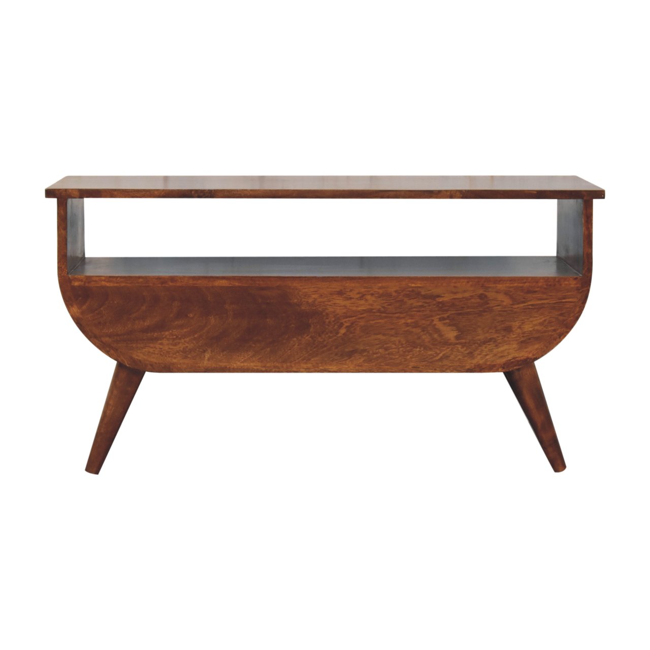 Solid Mango Wood Solid Chestnut Finished 2 Drawer Media Unit - Image 9