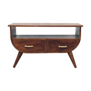 Solid Mango Wood Chestnut Finished 4 Drawer Agra Coffee Table
