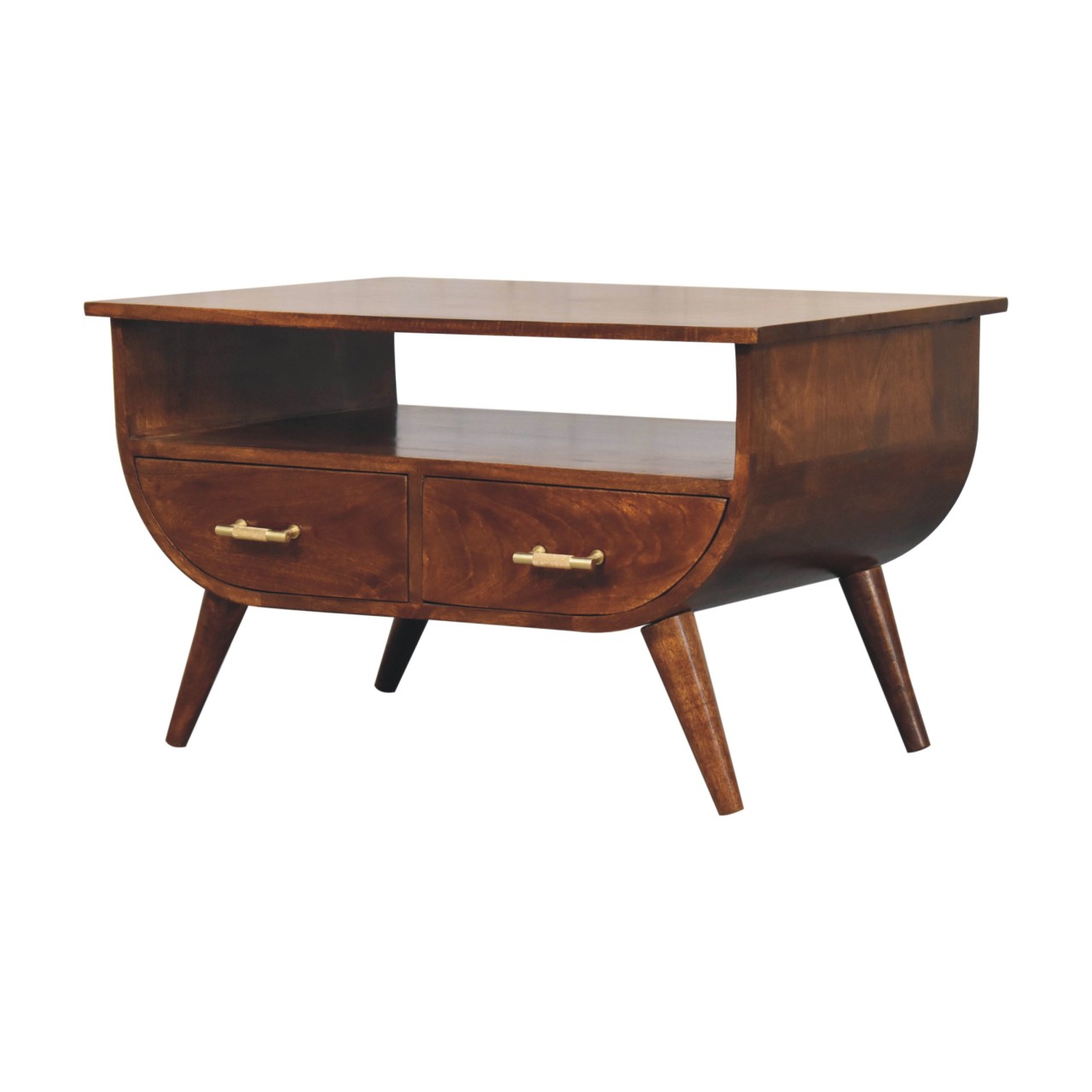 Solid Mango Wood Chestnut Finished 4 Drawer Agra Coffee Table - Image 3
