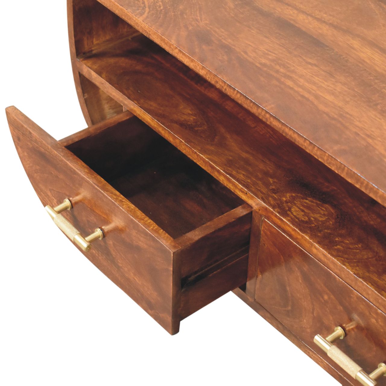 Solid Mango Wood Chestnut Finished 4 Drawer Agra Coffee Table - Image 5
