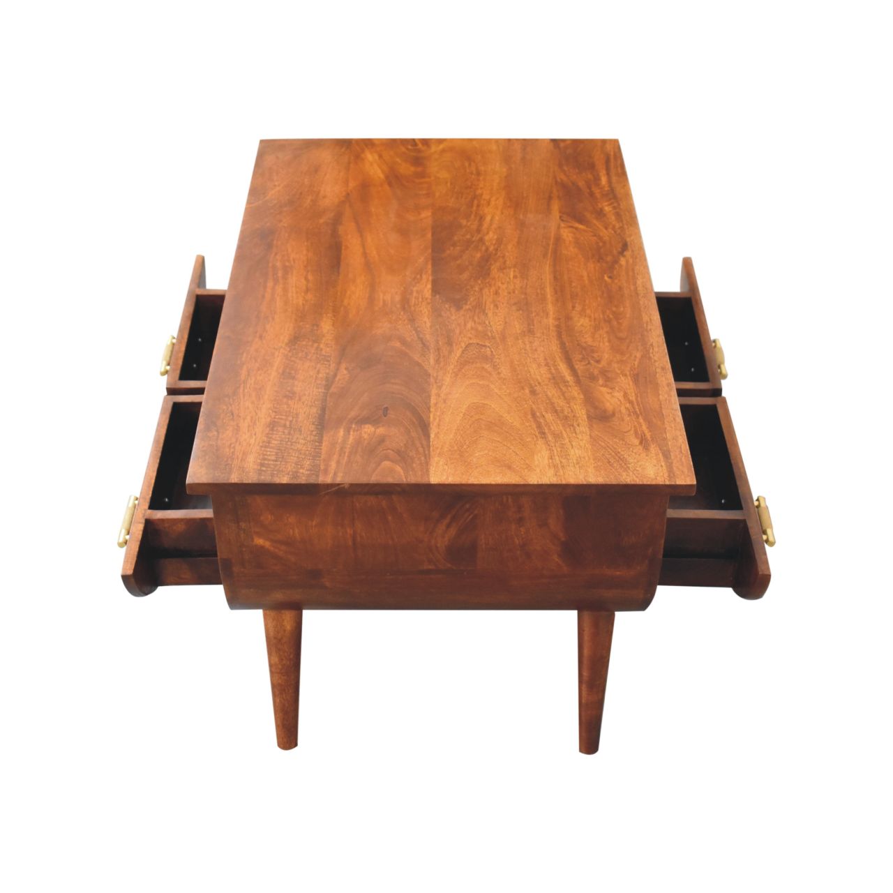 Solid Mango Wood Chestnut Finished 4 Drawer Agra Coffee Table - Image 6