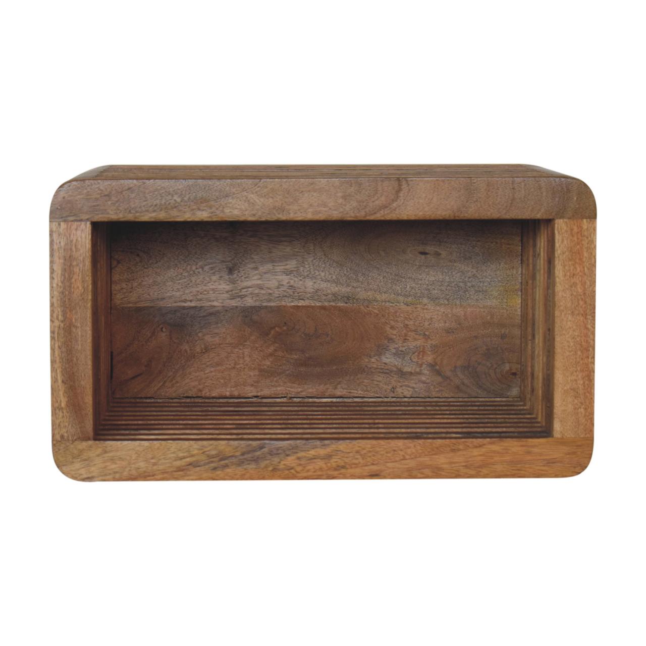 Solid Mango Wood Oak Finished Soba Wall Mounted Bedside