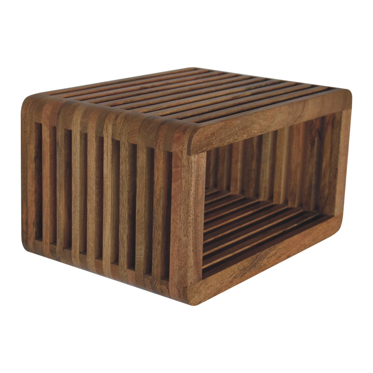 Solid Mango Wood Oak Finished Soba Wall Mounted Bedside - Image 5