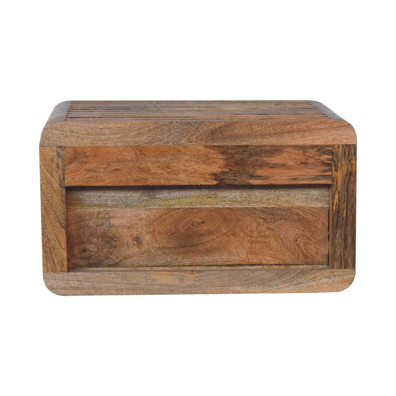 Solid Mango Wood Oak Finished Soba Wall Mounted Bedside - Image 8