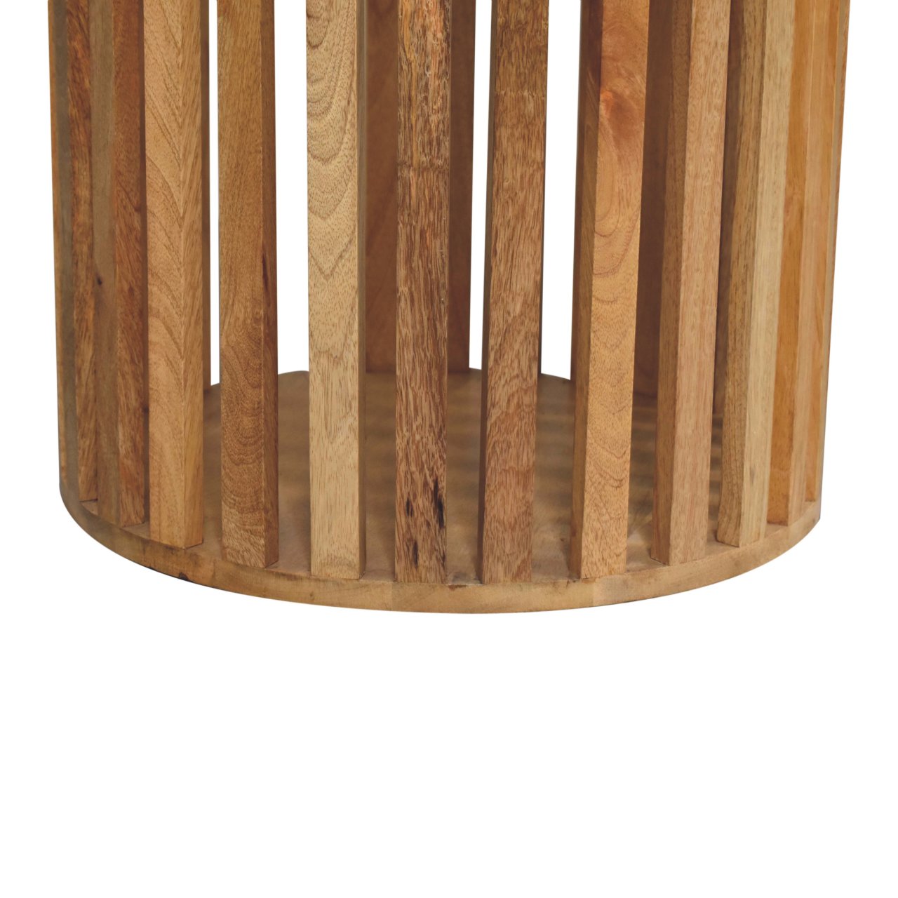 Solid Mango Wood Oak Finished Japanese Style Ariella 110cm Round Dining Table - Image 7