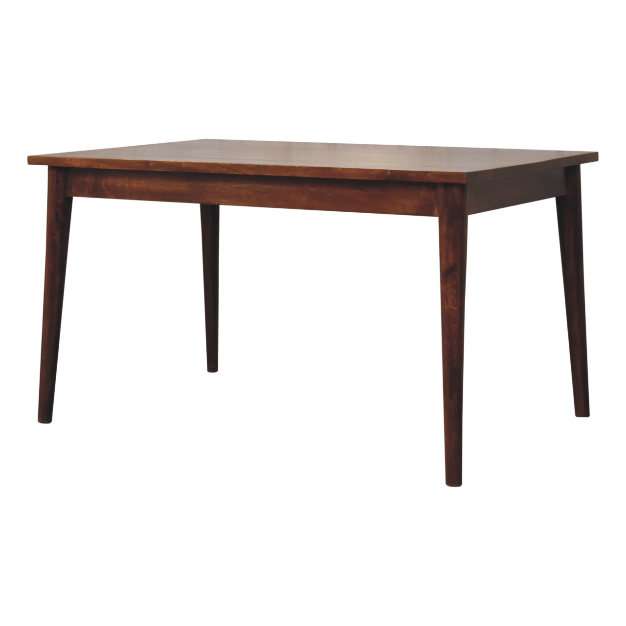 Solid Mango Wood Chestnut Finished 135cm Nordic Dining Table - Image 2