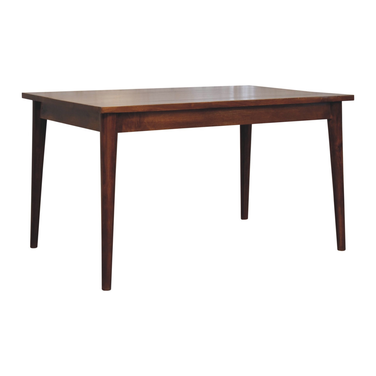 Solid Mango Wood Chestnut Finished 135cm Nordic Dining Table - Image 3