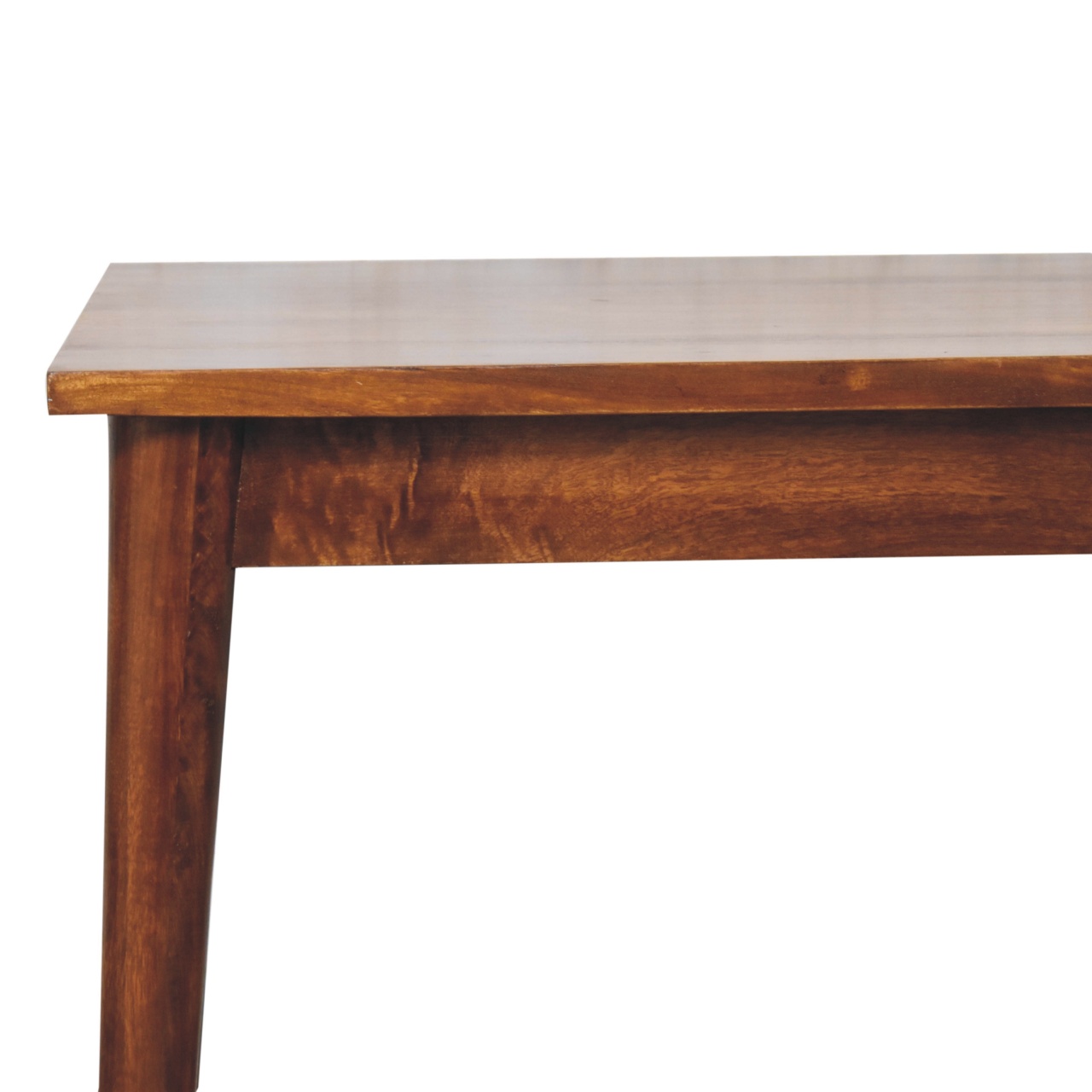 Solid Mango Wood Chestnut Finished 135cm Nordic Dining Table - Image 4