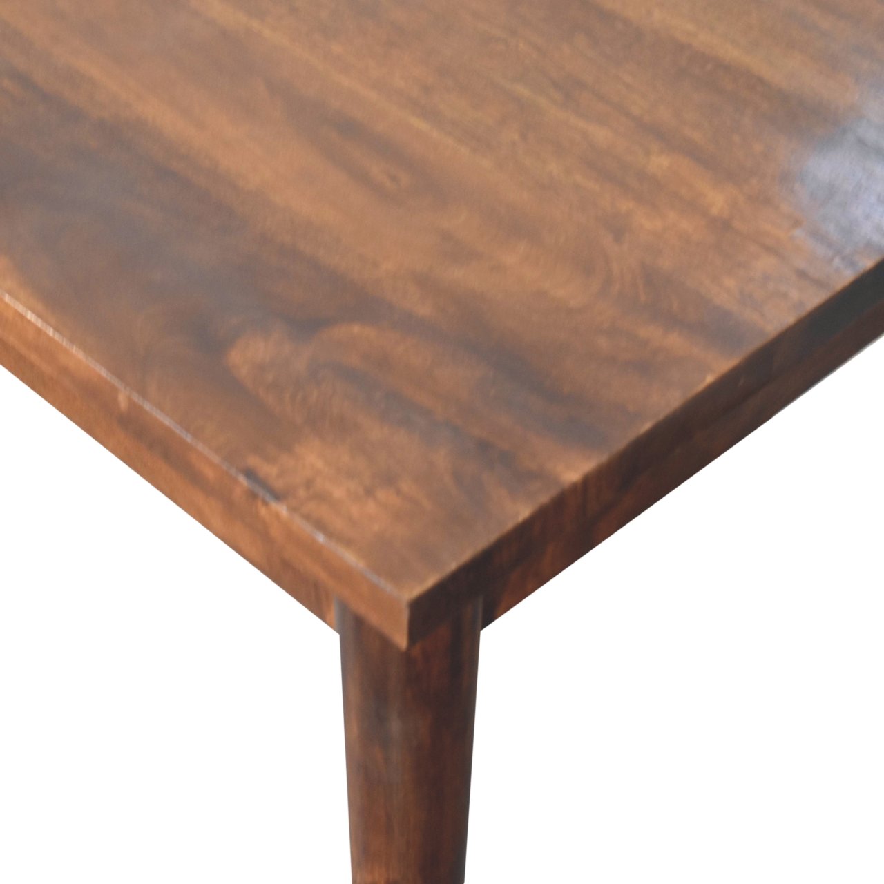 Solid Mango Wood Chestnut Finished 135cm Nordic Dining Table - Image 5