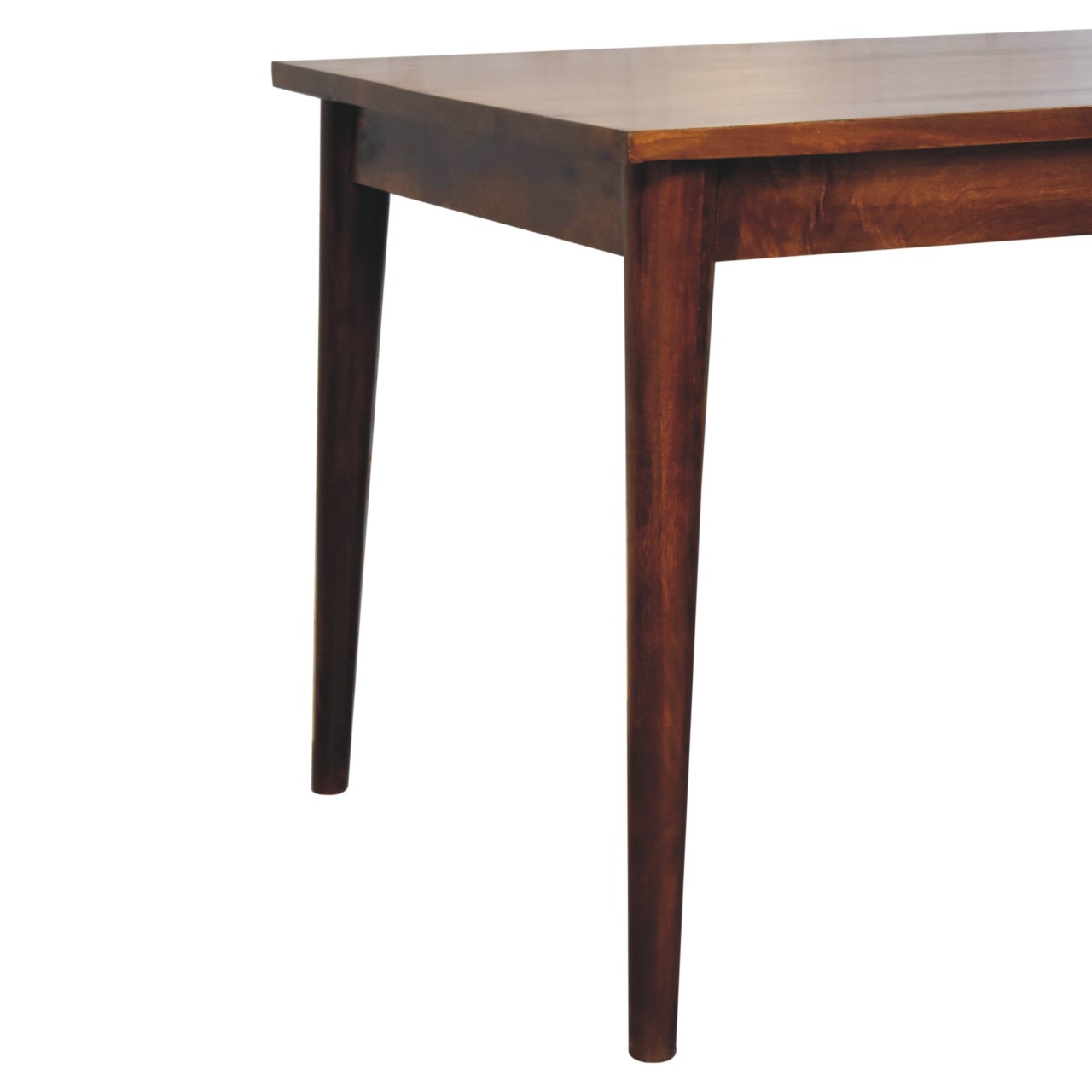 Solid Mango Wood Chestnut Finished 135cm Nordic Dining Table - Image 6
