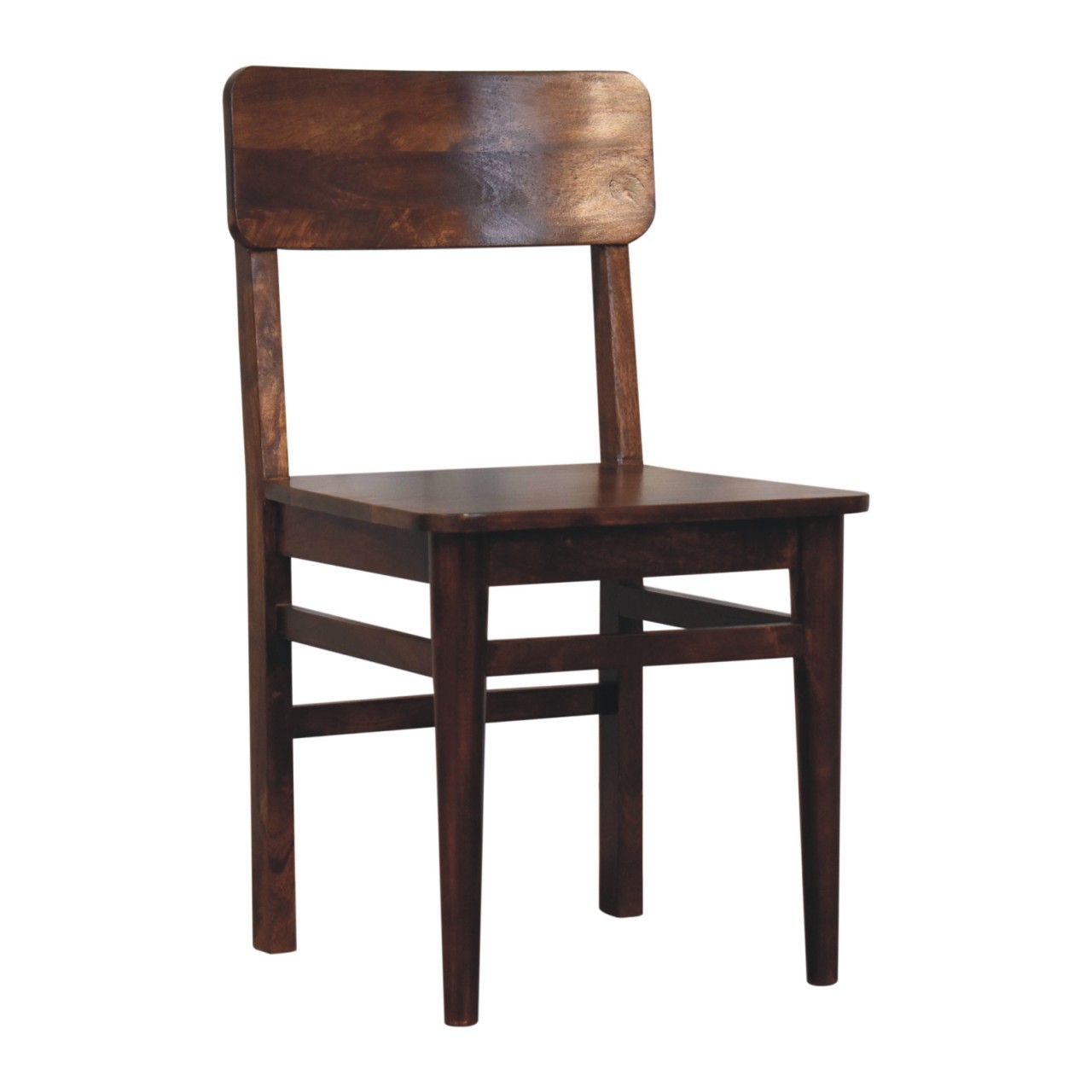 Solid Mango Wood Chestnut Finished Classic Dining Chair - Image 2