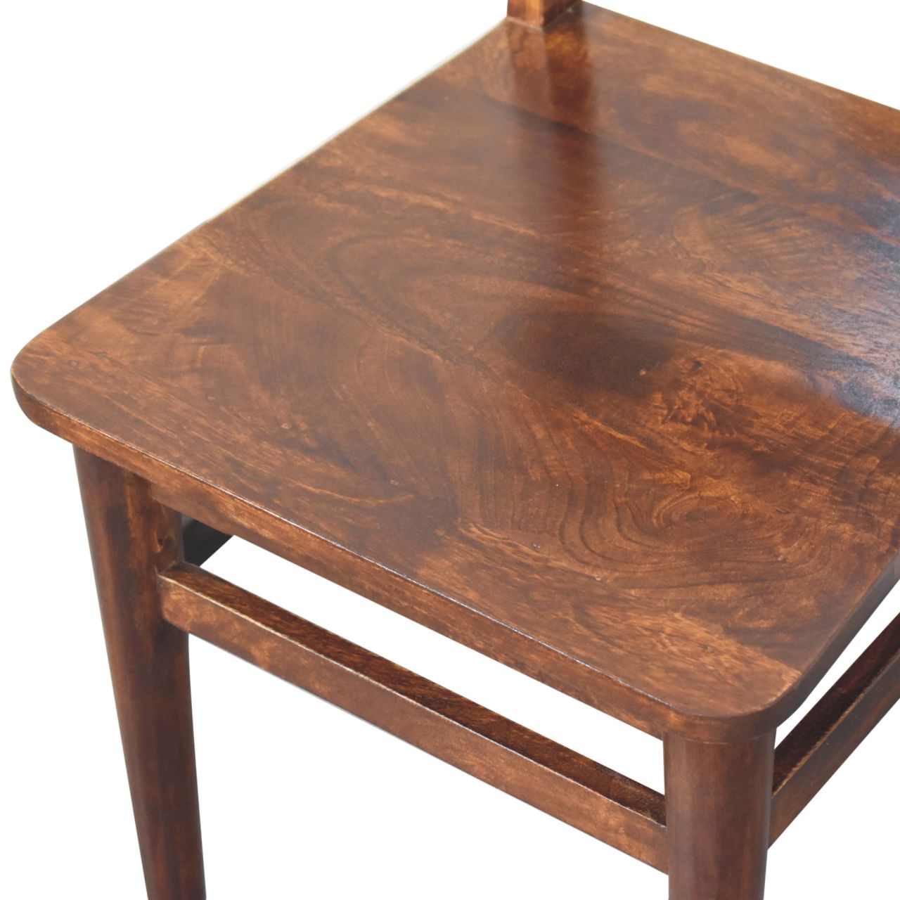 Solid Mango Wood Chestnut Finished Classic Dining Chair - Image 5