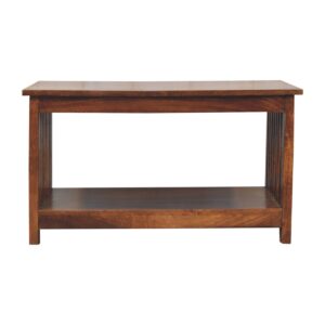 Solid Mango Wood Chestnut Finished Slatted Coffee Table
